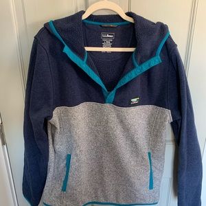 L.L. Bean sweater fleece pullover colorblock L